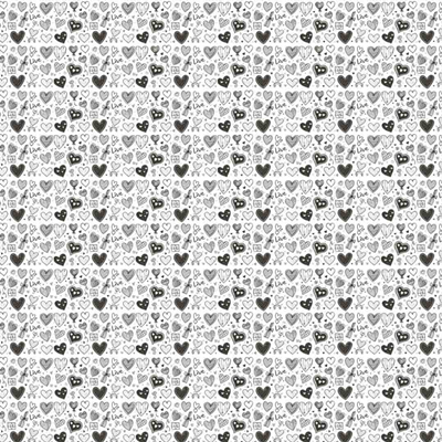 Black and white hearts faux leather remnet