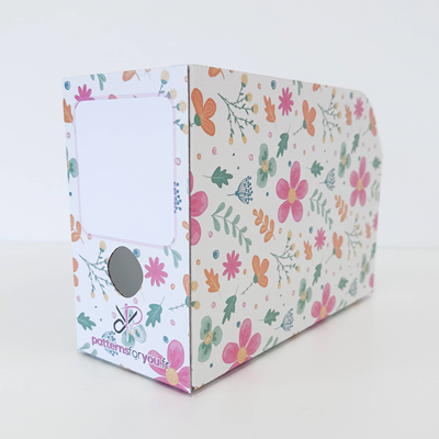 Pink Flowers Filing Box