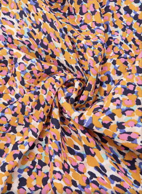 Coupon 2 m en viscose tâches oranges