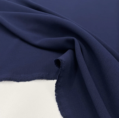 TISSU DOUBLE CRÊPE VISCOSE CAPTA BLEU