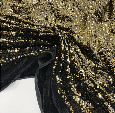 TISSU VELOURS BRODE SEQUINS OVERLAP TINA