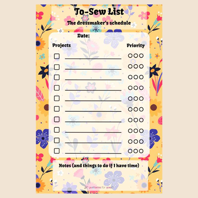 To Sew List Yellow flowers