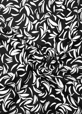 Coupon 3 m en viscose Feuilles Noires